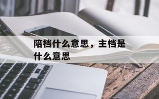 陪档什么意思，主档是什么意思