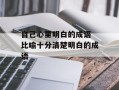 自己心里明白的成语 比喻十分清楚明白的成语