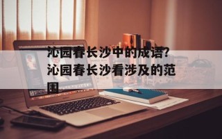 沁园春长沙中的成语？沁园春长沙看涉及的范围