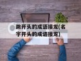 跳开头的成语接龙(名字开头的成语接龙)