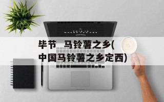 毕节  马铃薯之乡(中国马铃薯之乡定西)