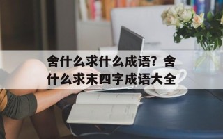 舍什么求什么成语？舍什么求末四字成语大全