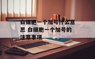 白细胞一个加号什么意思 白细胞一个加号的注意事项