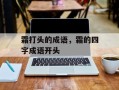 霜打头的成语，霜的四字成语开头