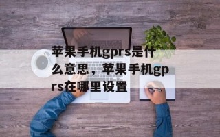 苹果手机gprs是什么意思，苹果手机gprs在哪里设置