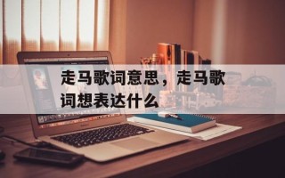 走马歌词意思，走马歌词想表达什么