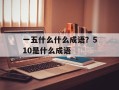 一五什么什么成语？510是什么成语
