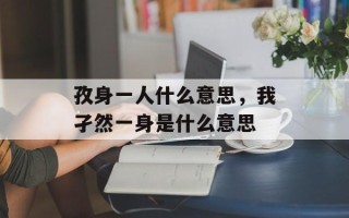 孜身一人什么意思，我孑然一身是什么意思
