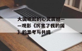 大国崛起的心灵震撼——观影《厉害了我的国》的思考与共鸣
