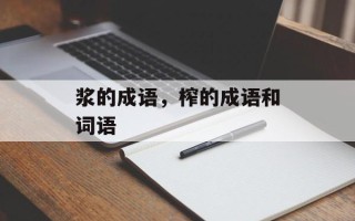 浆的成语，榨的成语和词语