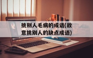 挑别人毛病的成语(故意挑别人的缺点成语)