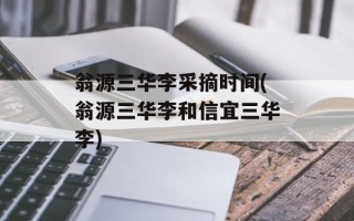 翁源三华李采摘时间(翁源三华李和信宜三华李)