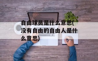 自由球员是什么意思(没有自由的自由人是什么意思)