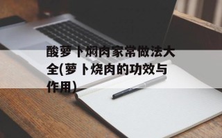 酸萝卜焖肉家常做法大全(萝卜烧肉的功效与作用)