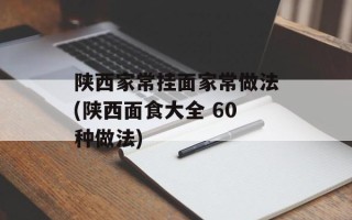 陕西家常挂面家常做法(陕西面食大全 60种做法)