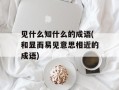 见什么知什么的成语(和显而易见意思相近的成语)
