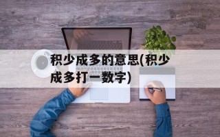 积少成多的意思(积少成多打一数字)