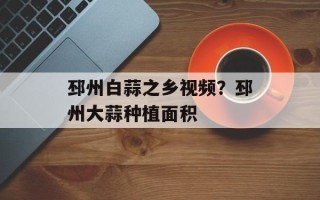 邳州白蒜之乡视频？邳州大蒜种植面积