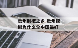 贵州制椒之乡 贵州辣椒为什么全中国最好