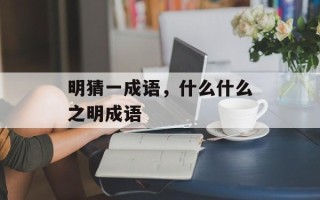 明猜一成语，什么什么之明成语
