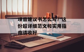 项目建议书怎么写？这份超详细范文和实用指南请收好