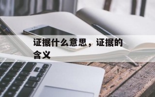 证据什么意思，证据的含义