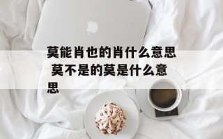 莫能肖也的肖什么意思 莫不是的莫是什么意思