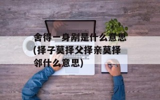 舍得一身剐是什么意思(择子莫择父择亲莫择邻什么意思)