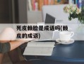死皮赖脸是成语吗(赖皮的成语)