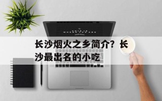长沙烟火之乡简介？长沙最出名的小吃