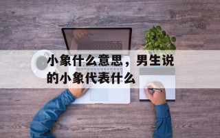 小象什么意思，男生说的小象代表什么