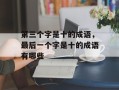第三个字是十的成语，最后一个字是十的成语有哪些