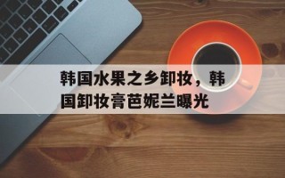 韩国水果之乡卸妆，韩国卸妆膏芭妮兰曝光