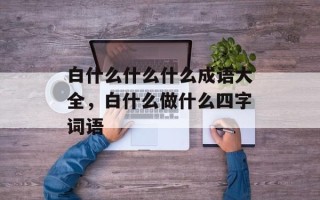 白什么什么什么成语大全，白什么做什么四字词语