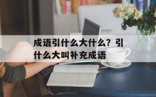 成语引什么大什么？引什么大叫补充成语