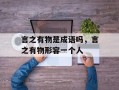 言之有物是成语吗，言之有物形容一个人