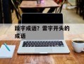 躁字成语？雷字开头的成语