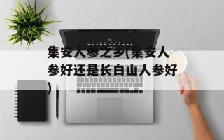 集安人参之乡(集安人参好还是长白山人参好)