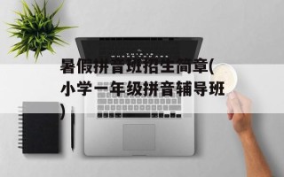 暑假拼音班招生简章(小学一年级拼音辅导班)