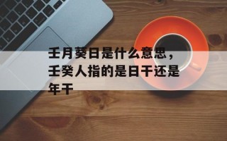 壬月葵日是什么意思，壬癸人指的是日干还是年干