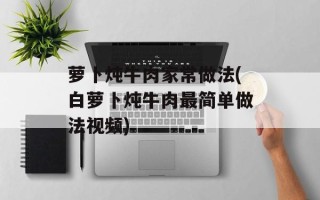 萝卜炖牛肉家常做法(白萝卜炖牛肉最简单做法视频)