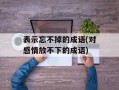 表示忘不掉的成语(对感情放不下的成语)