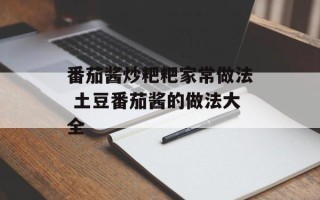 番茄酱炒粑粑家常做法 土豆番茄酱的做法大全