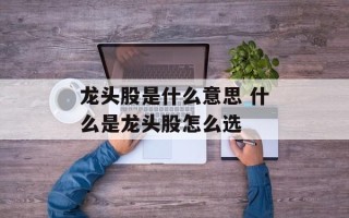 龙头股是什么意思 什么是龙头股怎么选