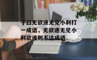 子曰无欲速无见小利打一成语，无欲速无见小利欲速则不达成语