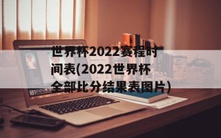 世界杯2022赛程时间表(2022世界杯全部比分结果表图片)