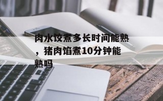 肉水饺煮多长时间能熟，猪肉馅煮10分钟能熟吗