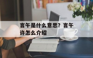 言午是什么意思？言午许怎么介绍
