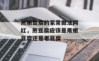 煎嫩豆腐的家常做法网红，煎豆腐应该是用嫩豆腐还是老豆腐