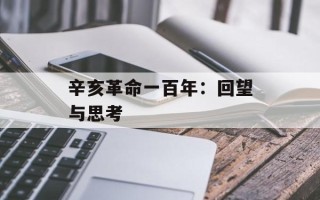 辛亥革命一百年：回望与思考